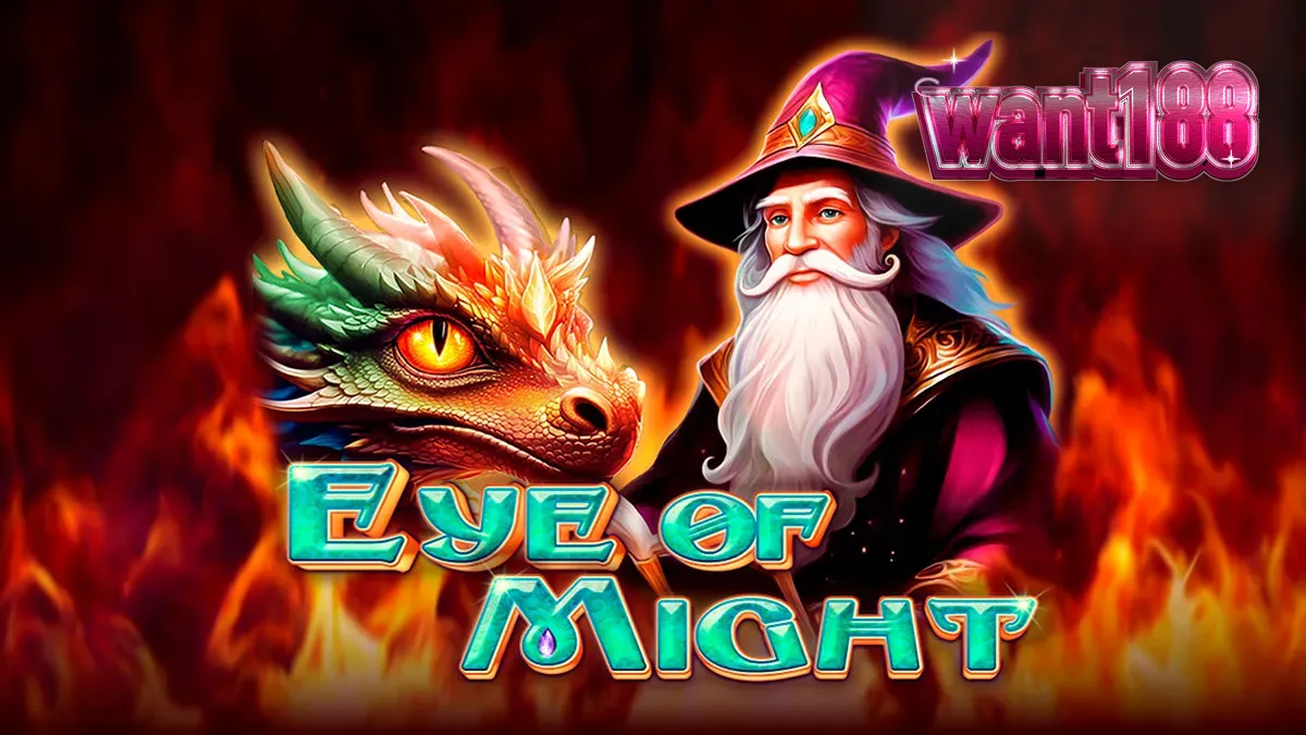 Tampilan visual slot Eye of Might dengan elemen fantasi dan simbol magis